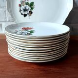 Service à dessert 12 assiettes orchies moulin des loups motif traviata