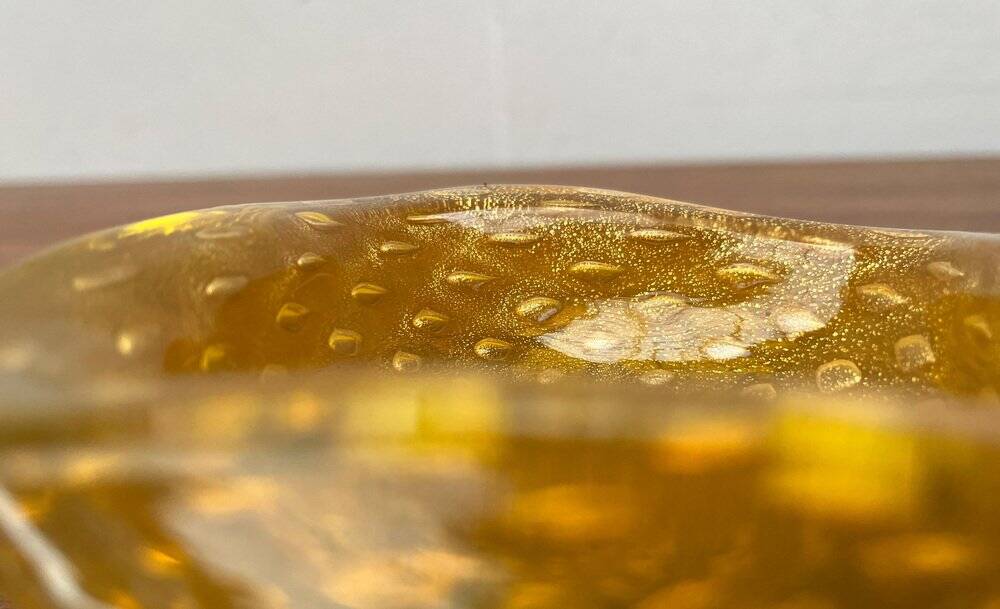 Vintage Italian Bullicante Glass Bowl from Murano