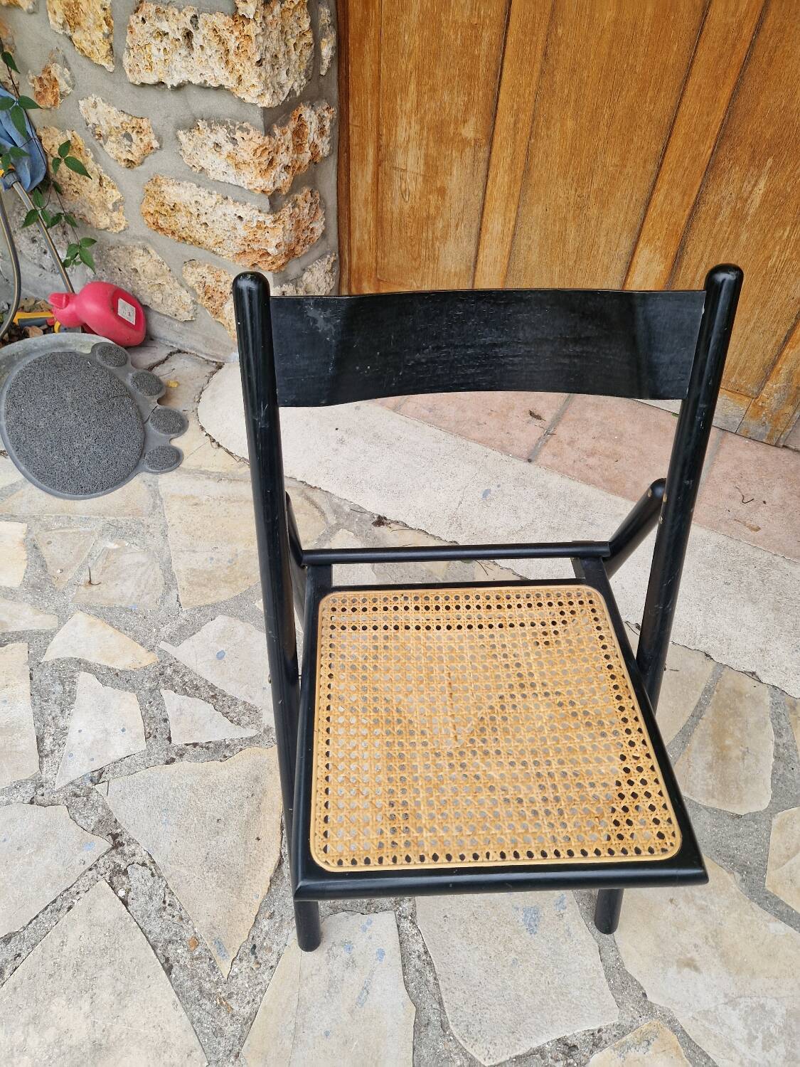 Vintage cane folding chair