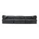 De Sede DS 88 modular sofa black leather patchwork Switzerland 1970s