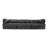De Sede DS 88 modular sofa black leather patchwork Switzerland 1970s