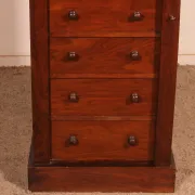 19th-century walnut Wellington commode