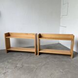 Lot of two Sornay beech shelves
