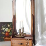 Vintage wooden table dressing table mirror 28x67cm
