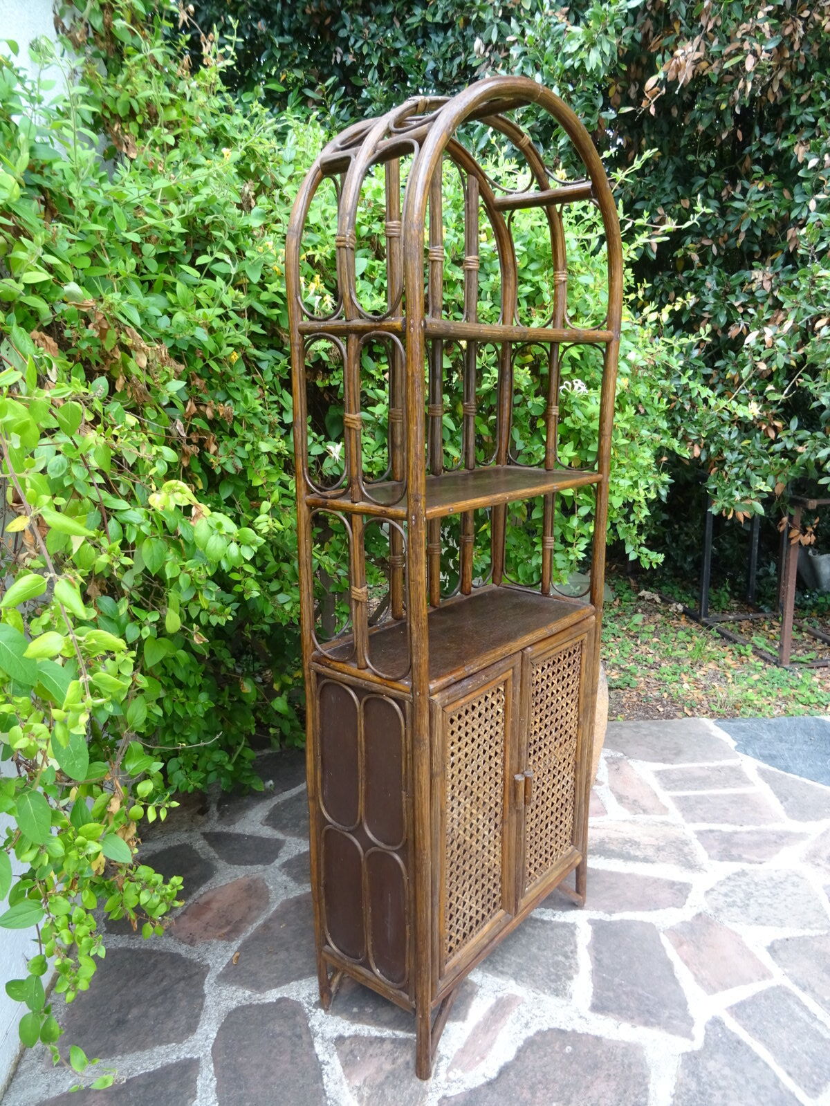 Rattan canning shelf