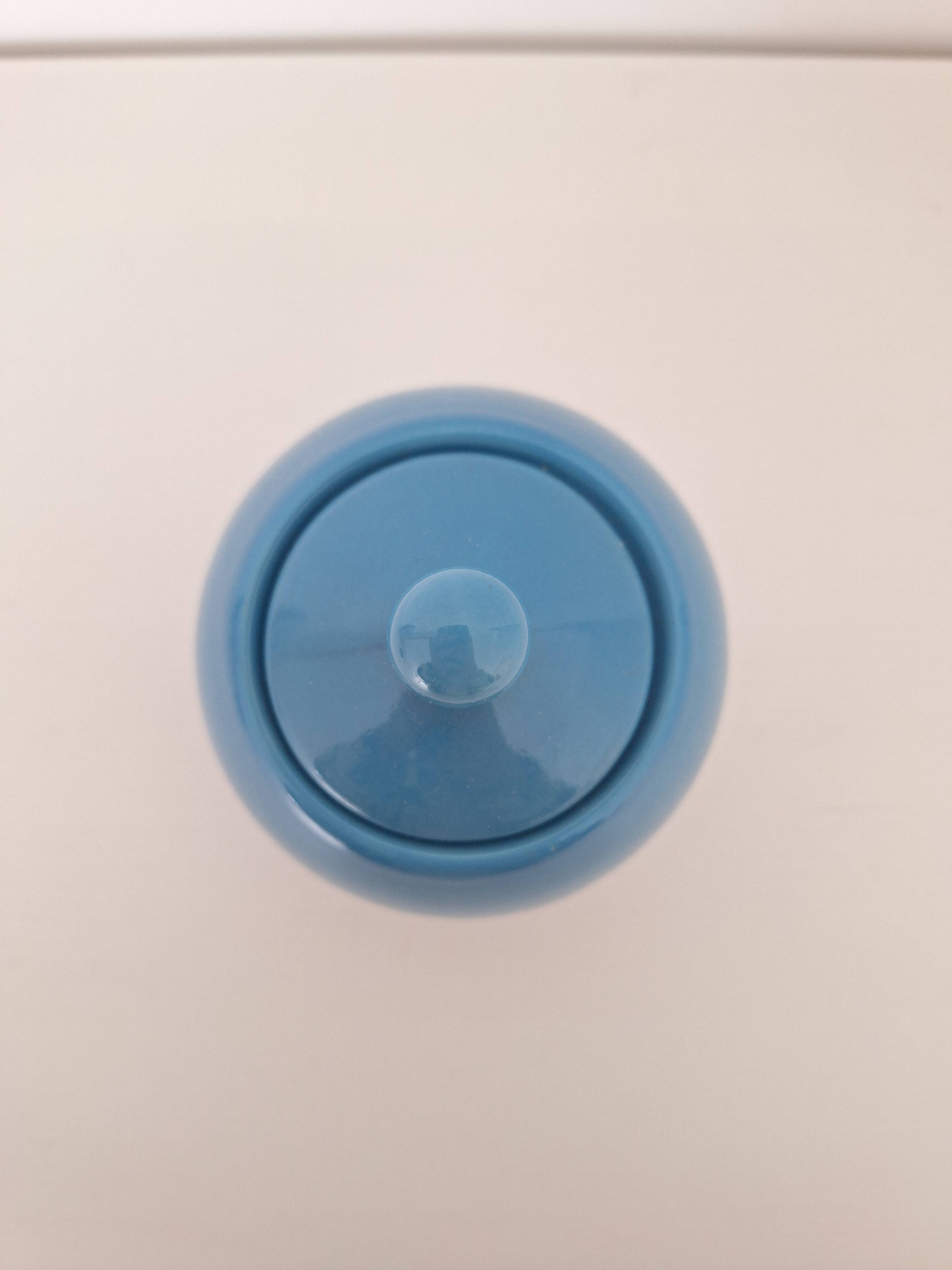 Ceramic pot / Sugar bowl / Blue sweet jar