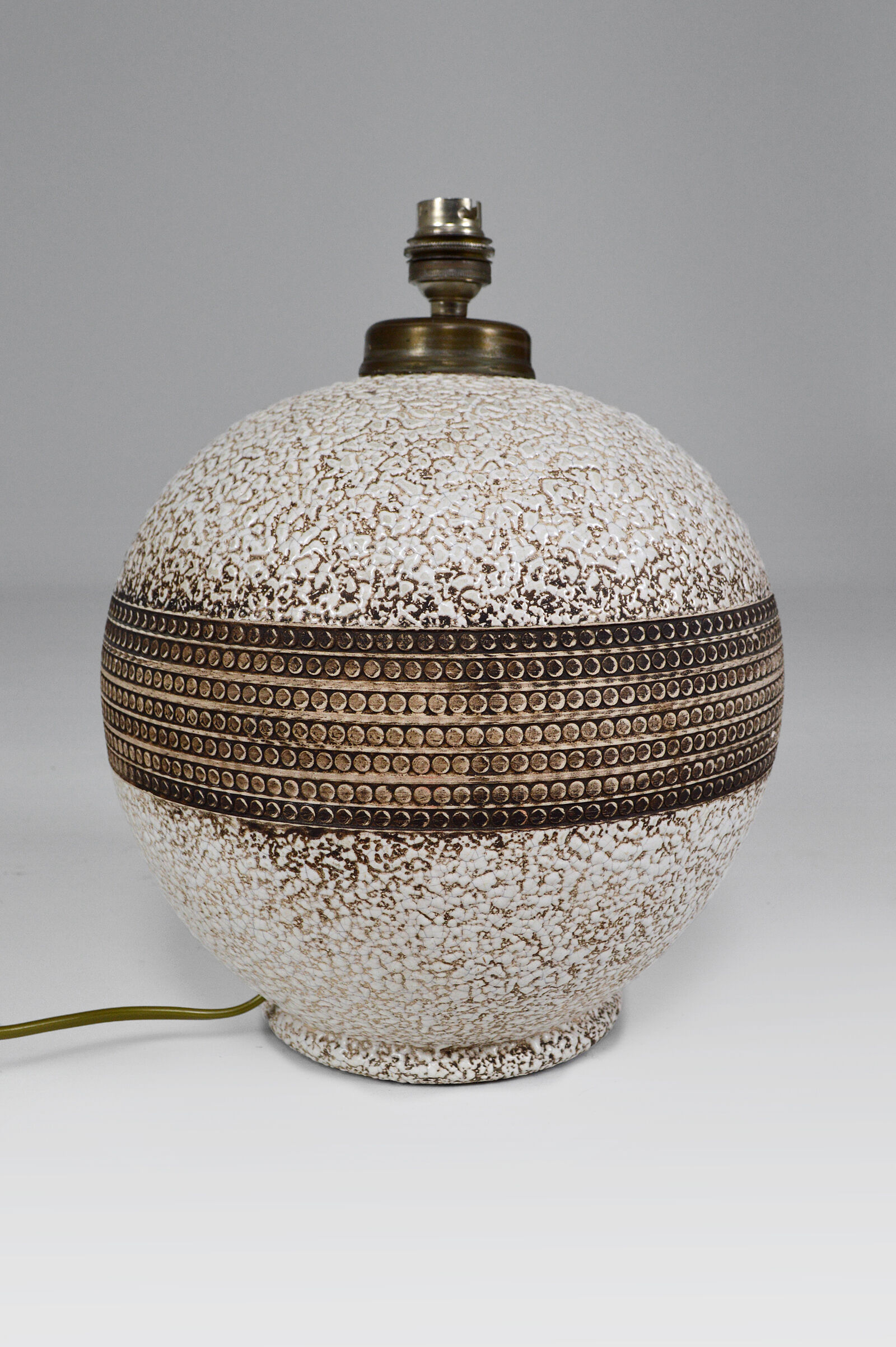 Round art deco ceramic lamp besnard style