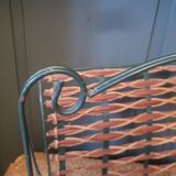 60s metal and rattan magazine rack