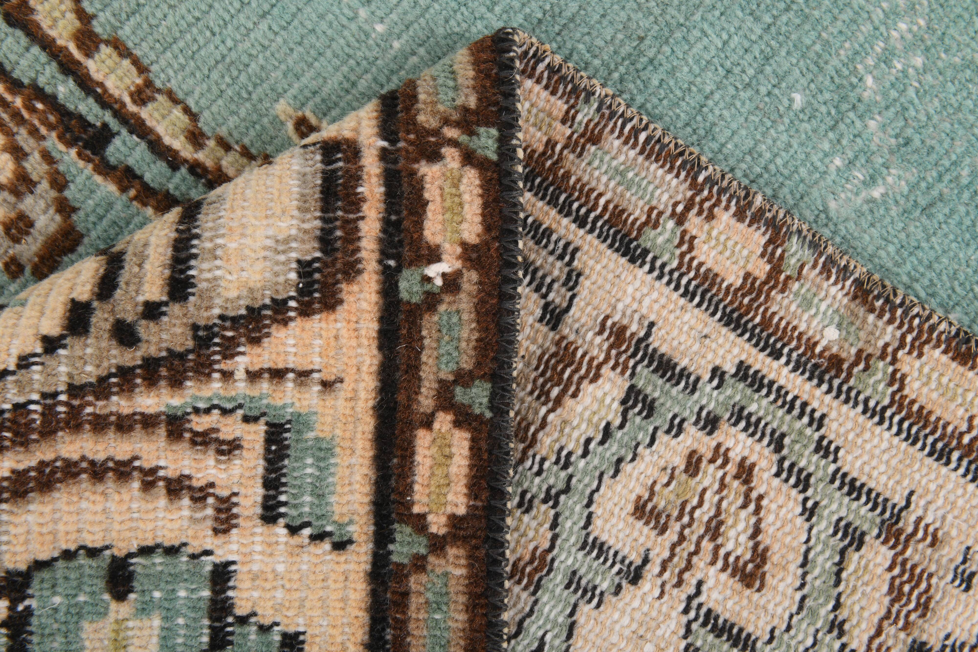 6x9 Teal Green & Brown Persian Rug, 173x270Cm