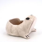 White ceramic frog flower pot by Jean Roger