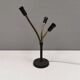 Old cast iron table lamp with brass bend and 3 light sources
