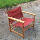 Fauteuil safari en hêtre et toile coton
