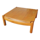 Square coffee table in solid blond wood 80s