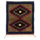 Vintage Hand-Knotted Turkish Tulu Rug with Geometric Medallion Design in Brown, Navy Blue and Red. 100% Wool