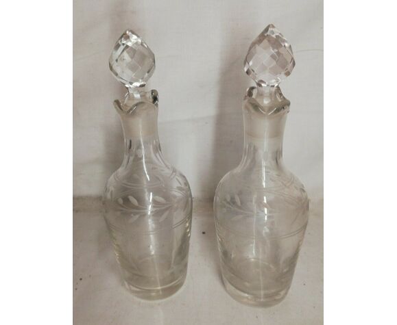 Ancienne petite bouteille en verre, collection, décoration, vintage h 15 cm  | Selency