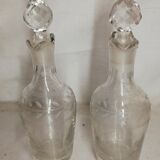 Old small glass bottle, collection, decoration, vintage h 15 cm