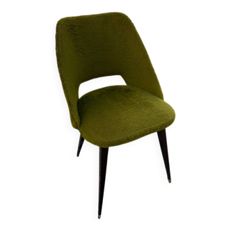 Green faux fur chair