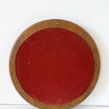 Large round antique solid wood mirror, 49cm