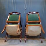 Pairz de fauteuils à crosse en acajou