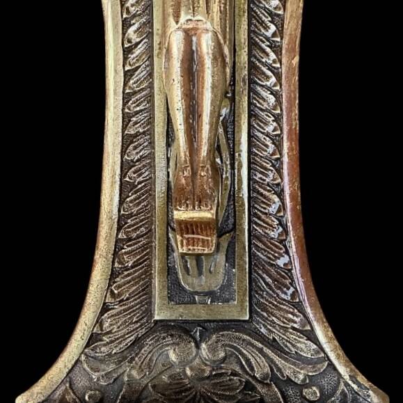 Old holy water stoup crucifix – patinated bronze