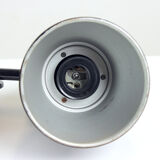 Applique murale industrielle en bakélite noire & chrome, Tchécoslovaquie années 1950