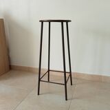 Brutalist high stool from the 1960s in solid steel.