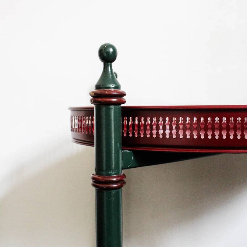 Wooden serving trolley with removable trays