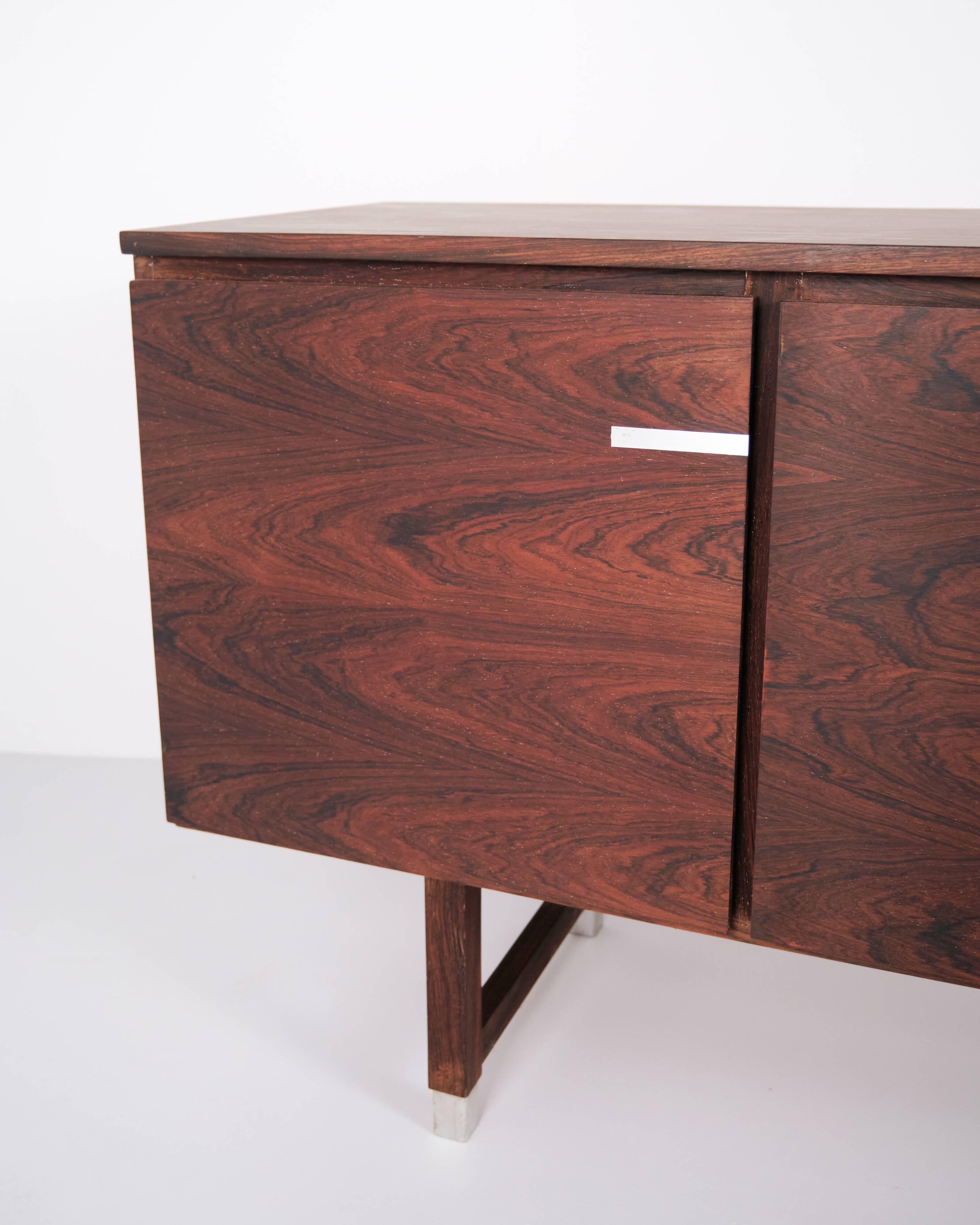 Sideboard - Rosewood - Aluminium handles & feet - Kai Kristiansen - Feldballes Furniture Factory (F M Furniture) - 1960s