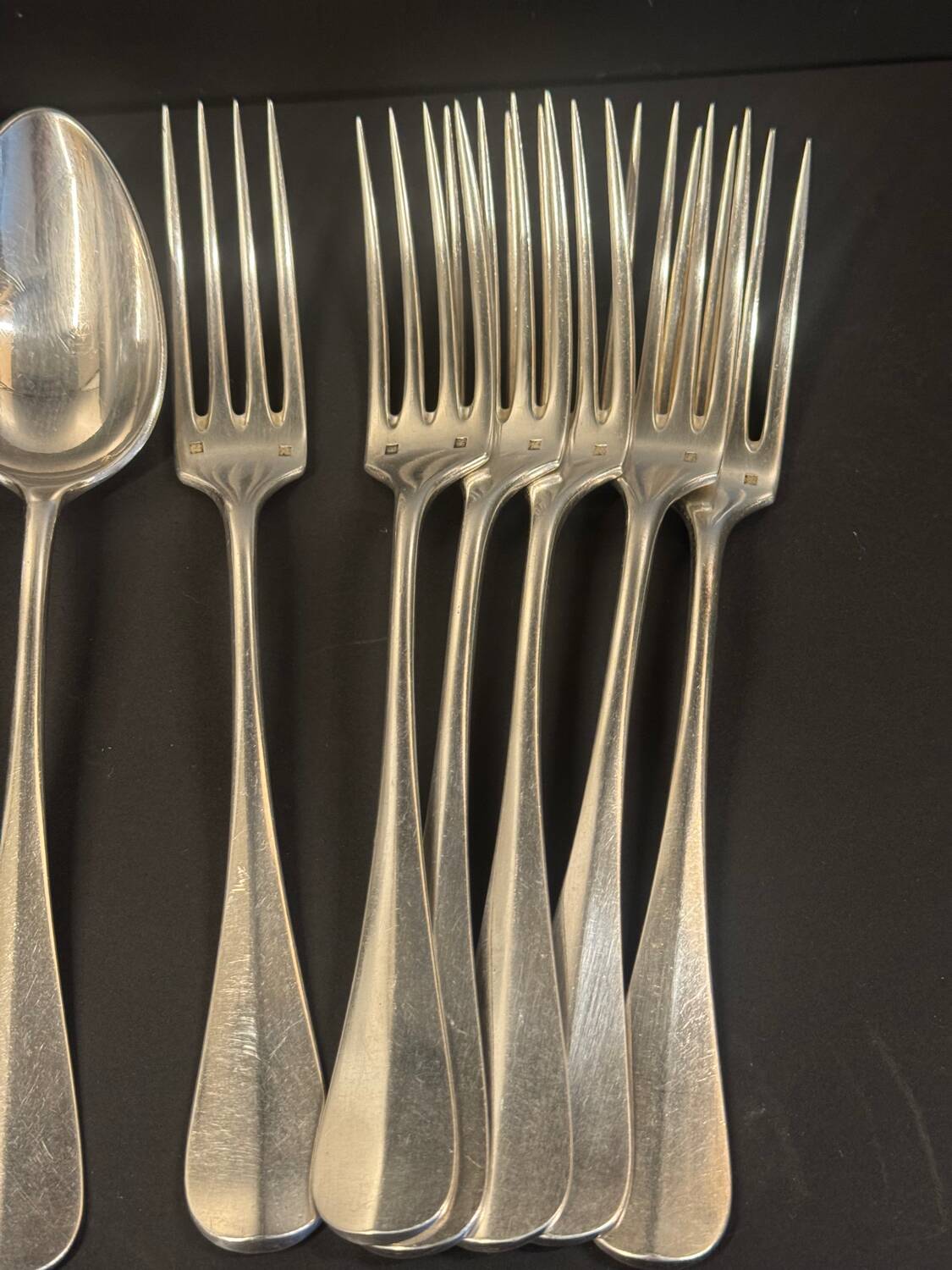 Set of 12 antique silver-plated cutlery – Afenide Manufacture