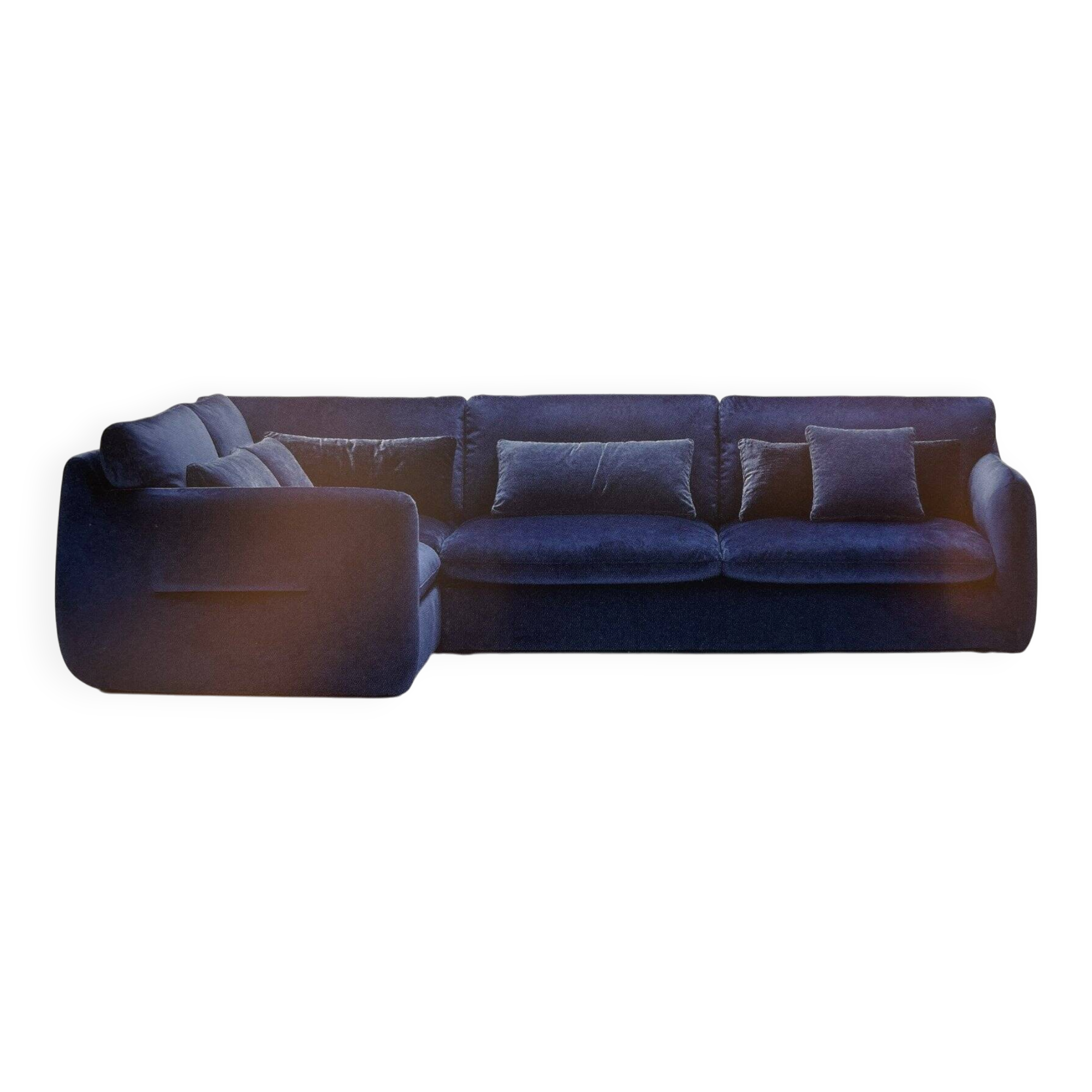 Blue Velvet Corner Sofa
