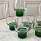 Set of 6 green wine glasses design 70s