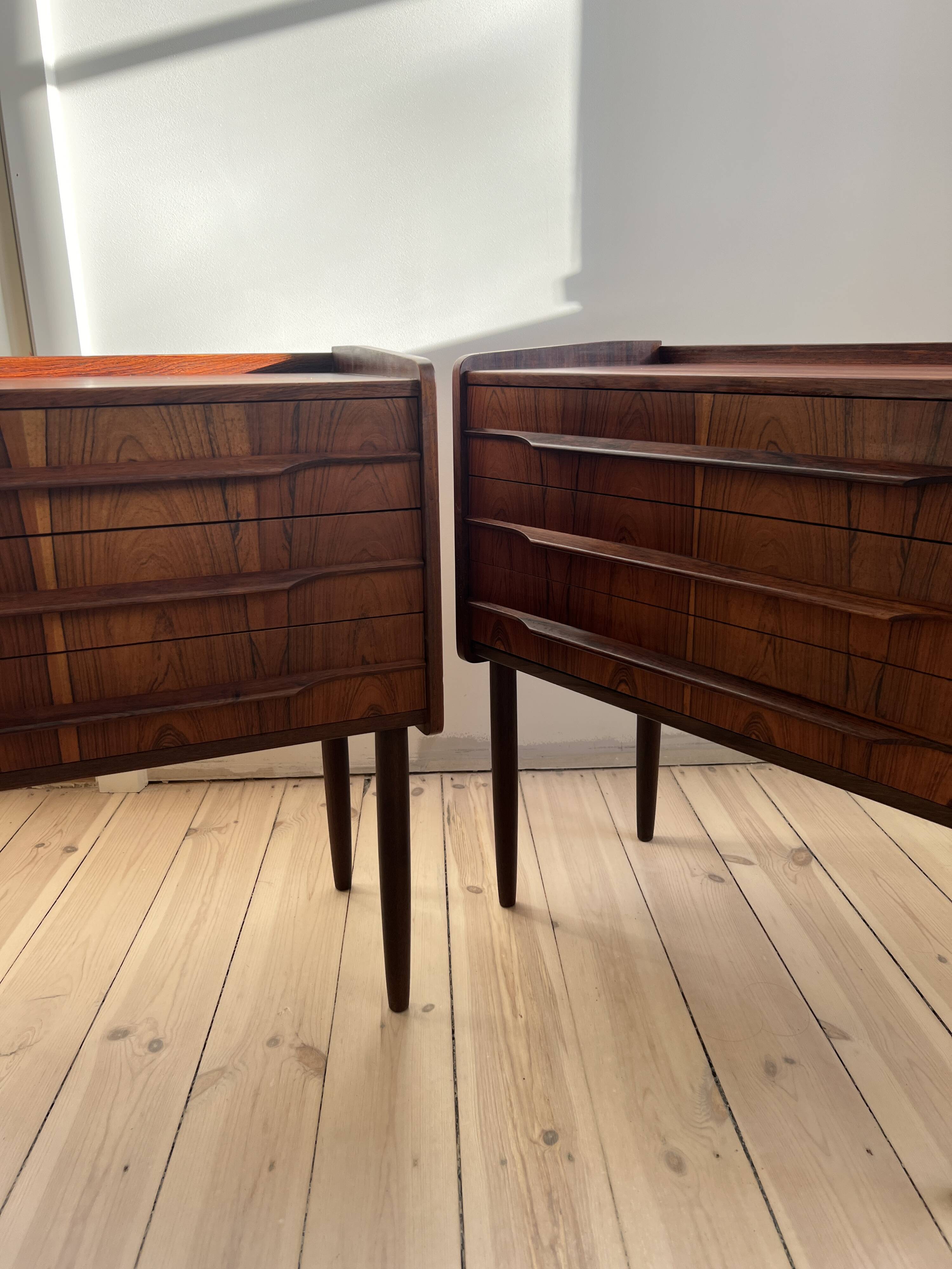 Paire de commodes danoises en palissandre des années 1960