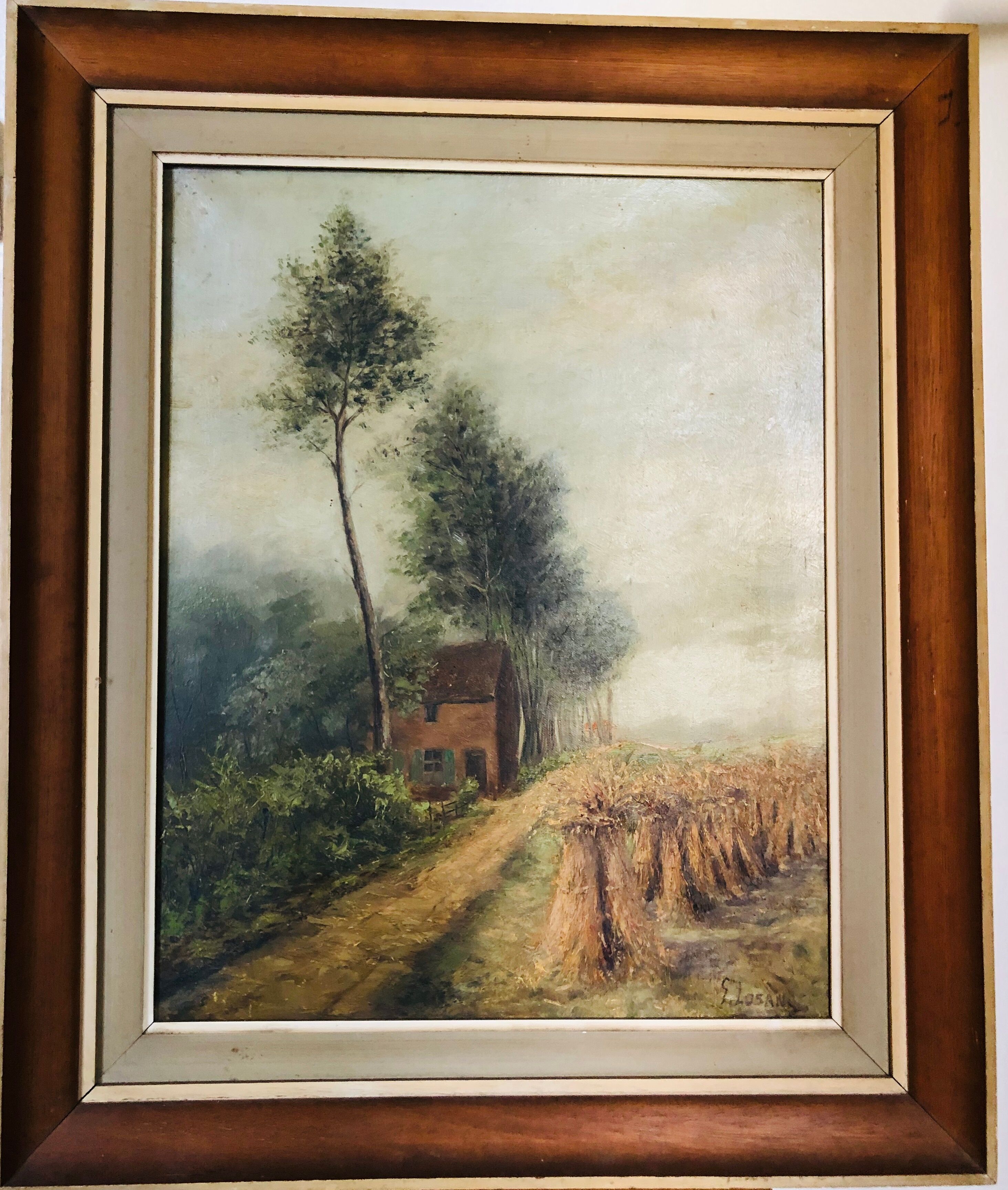 Oil on canvas: The sheaves of wheat