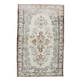 6x9 Persian Classic Cream & Black Vintage Rug, 183x287Cm