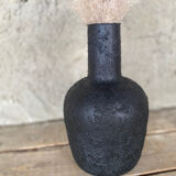 Black concrete effect vase