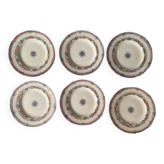 6 old English dessert plates, Wedgwood Bone, Australian model, early 20th century