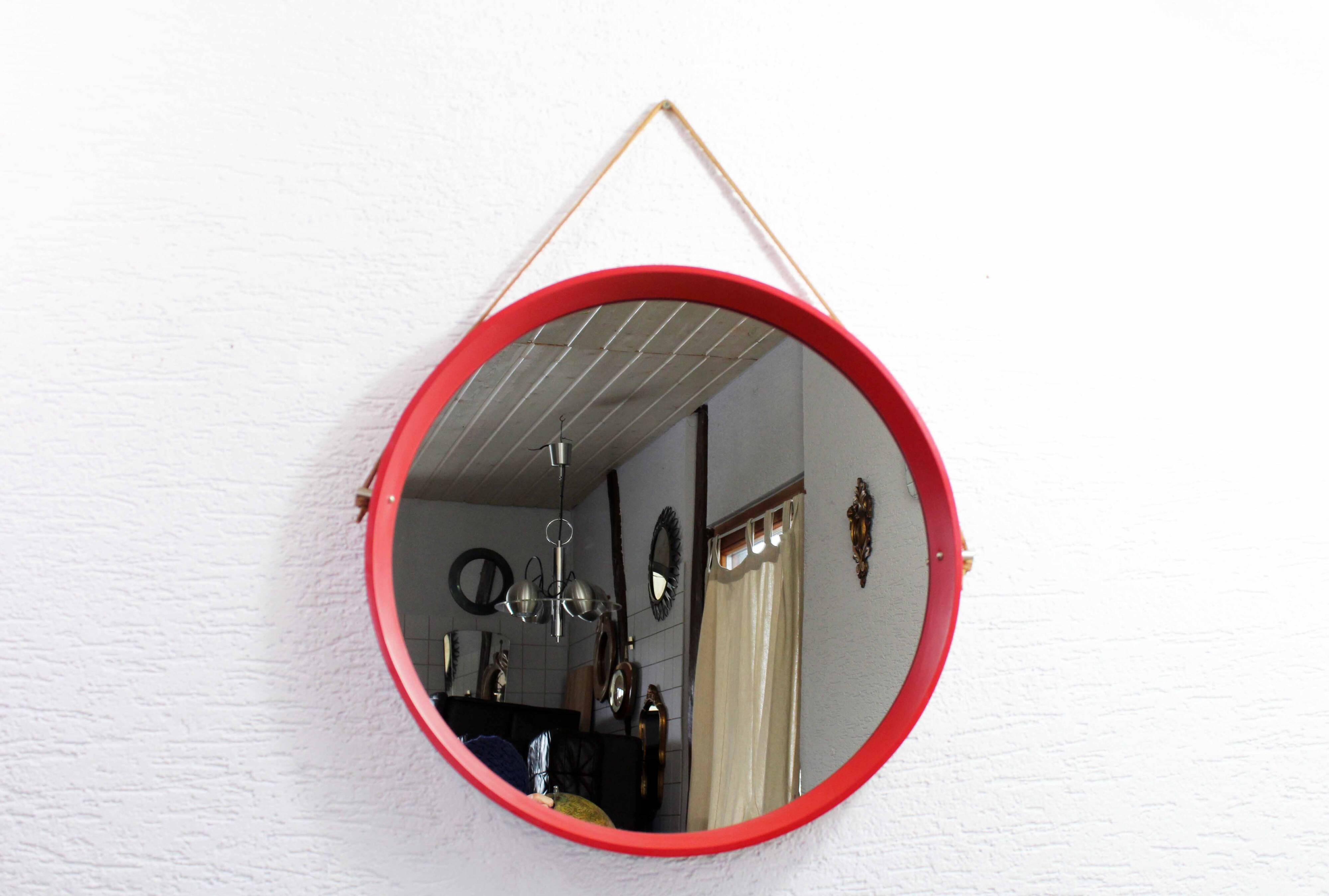 Miroir scandinave vintage rond 1970