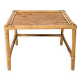 Table basse vintage en bambou marron clair Tablette Mid Century Vintage Rat