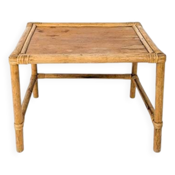 Table basse vintage en bambou marron clair Tablette Mid Century Vintage Rat