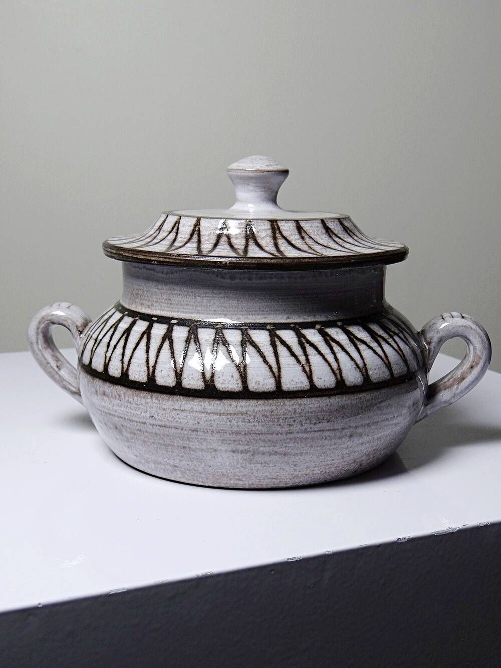 Vintage covered pot in ceramic from Vallauris, Émile Masson, 1960s-1970s.