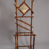 Antique bamboo wardrobe with mirror — exotic style, late 19th century