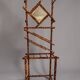 Antique bamboo wardrobe with mirror — exotic style, late 19th century