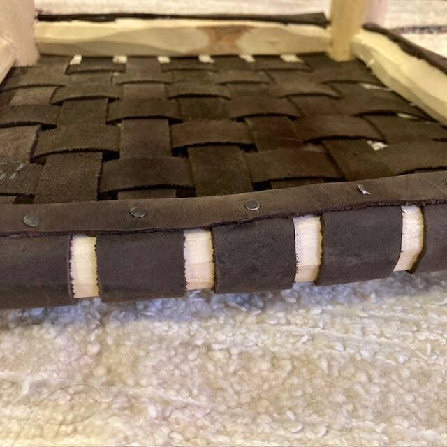 Tabouret Assise Tressée Cuir