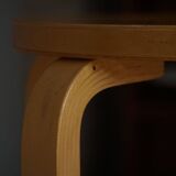 Alvar Aalto, a pair of vintage birch stools, model "60", made by Artek, 1970s.