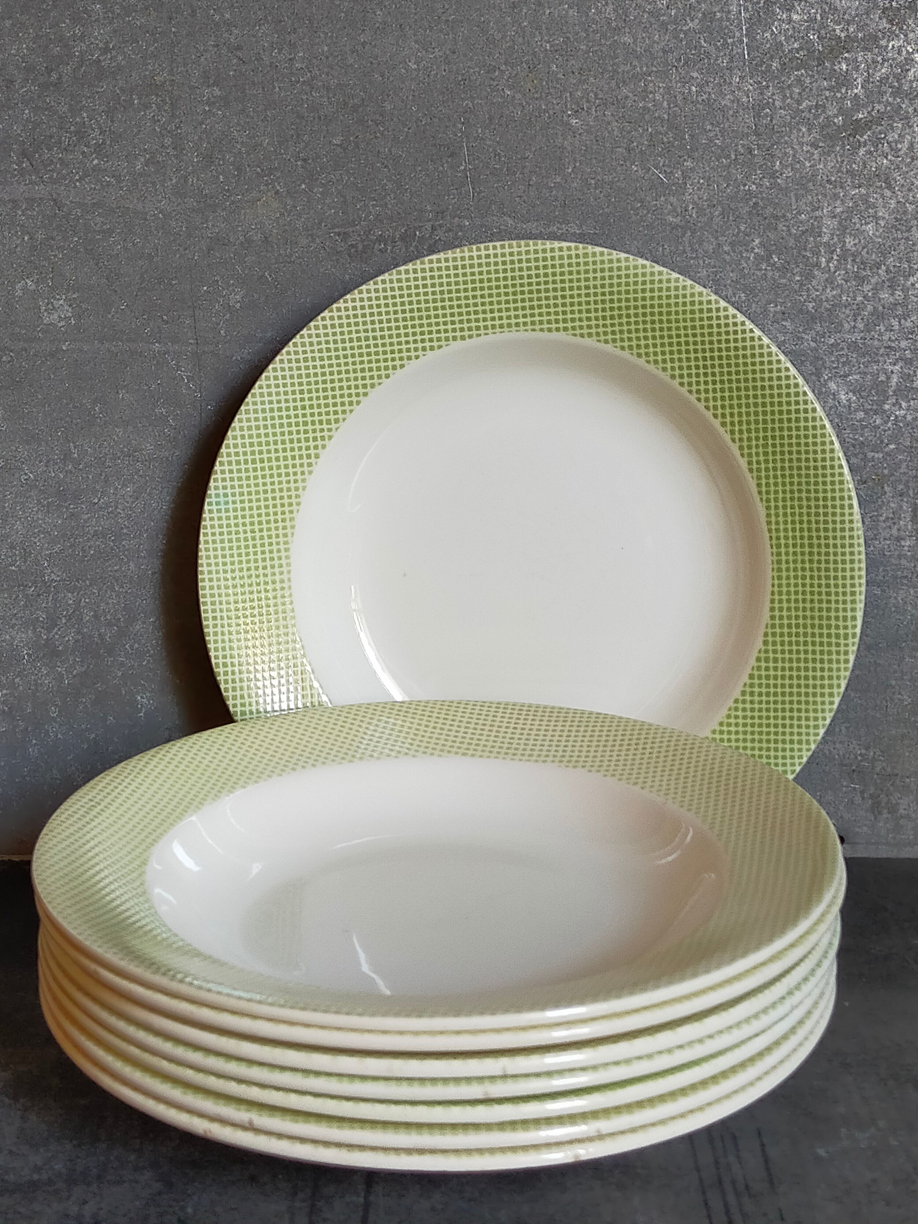 Eight earthenware plates from salins 50s