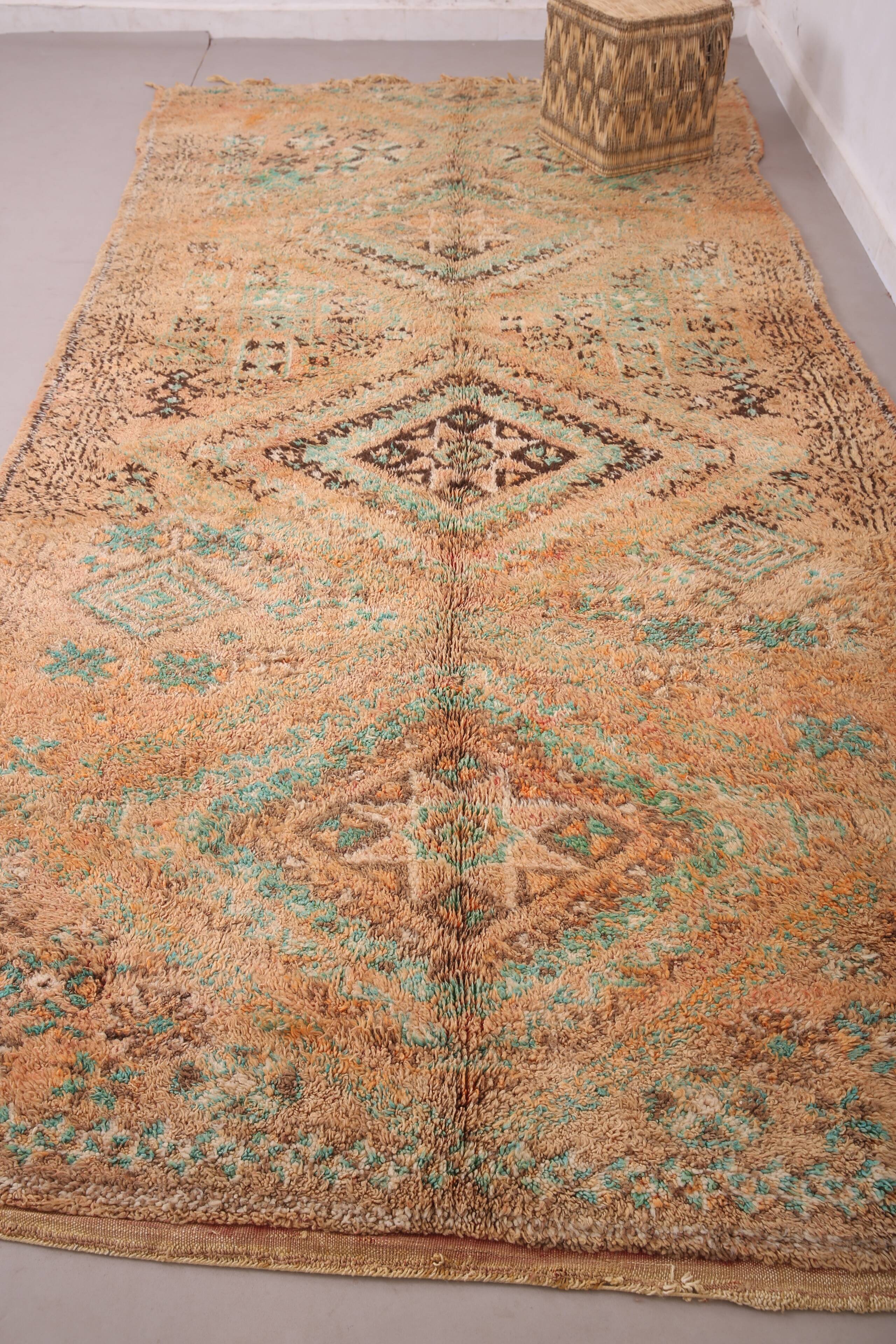 Peach Vintage Boujaad Rug 181 x 366 cm - Antique Rug - Berber wool rug