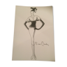 Pierre Cardin: croquis vintage de mode presse - début des années 90