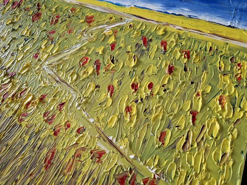 Thierry Deroyant (born in 1955) - Oil on canvas - "The countryside" - Signed