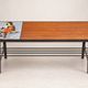 Vintage coffee table in wood, metal and ceramic Harlequin decor – 1960s