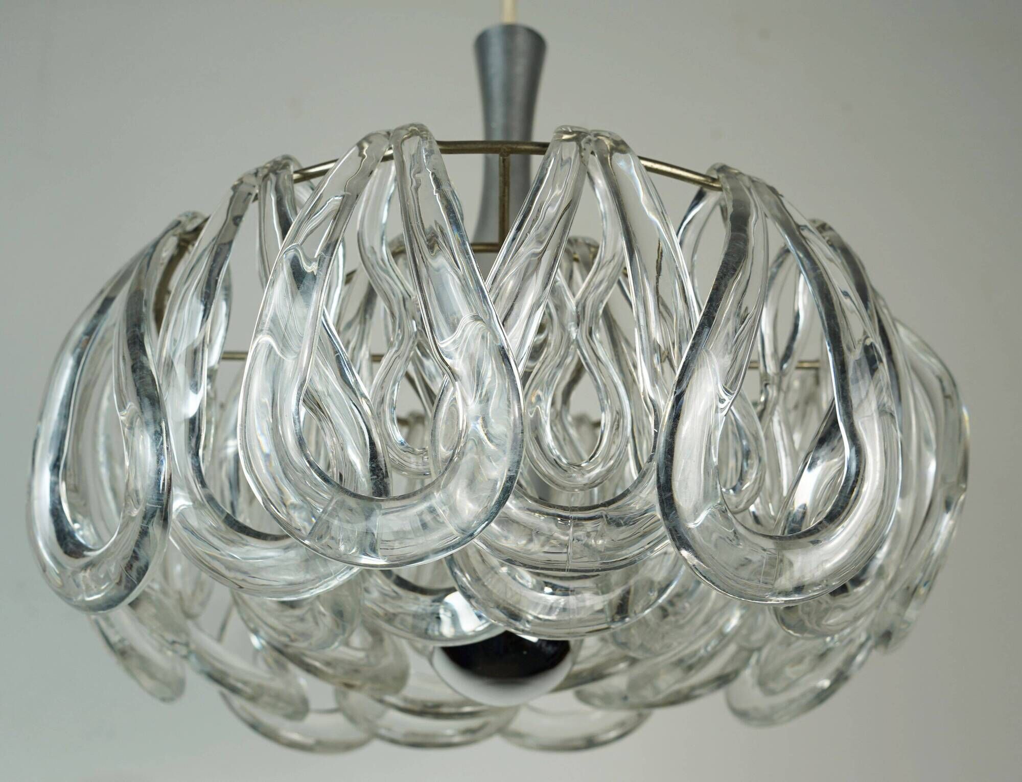 mid century PENDANT LIGHT with 24 acrylic elements 1960s 1970s space age